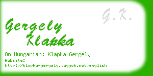gergely klapka business card